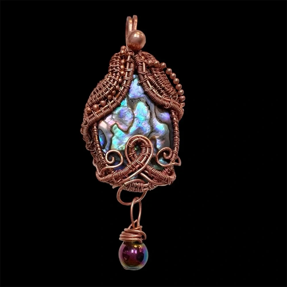 Handcrafted Copper and California Abalone Pendant - Picture 2 of 5